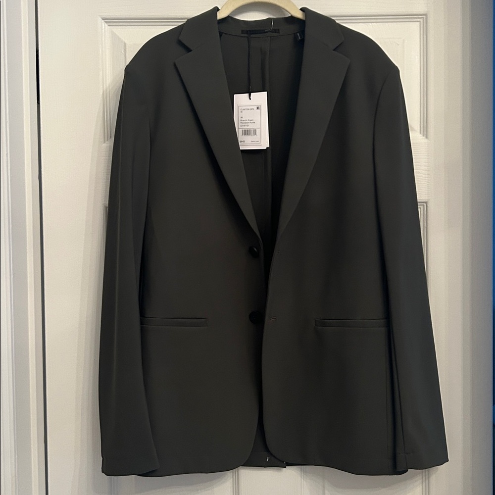NWT Men’s Theory Clinton DPK Blazer in Branch Green Precision Ponte 38